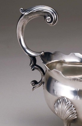 Georgian Silver Sauce Boat - Watts Family Crest